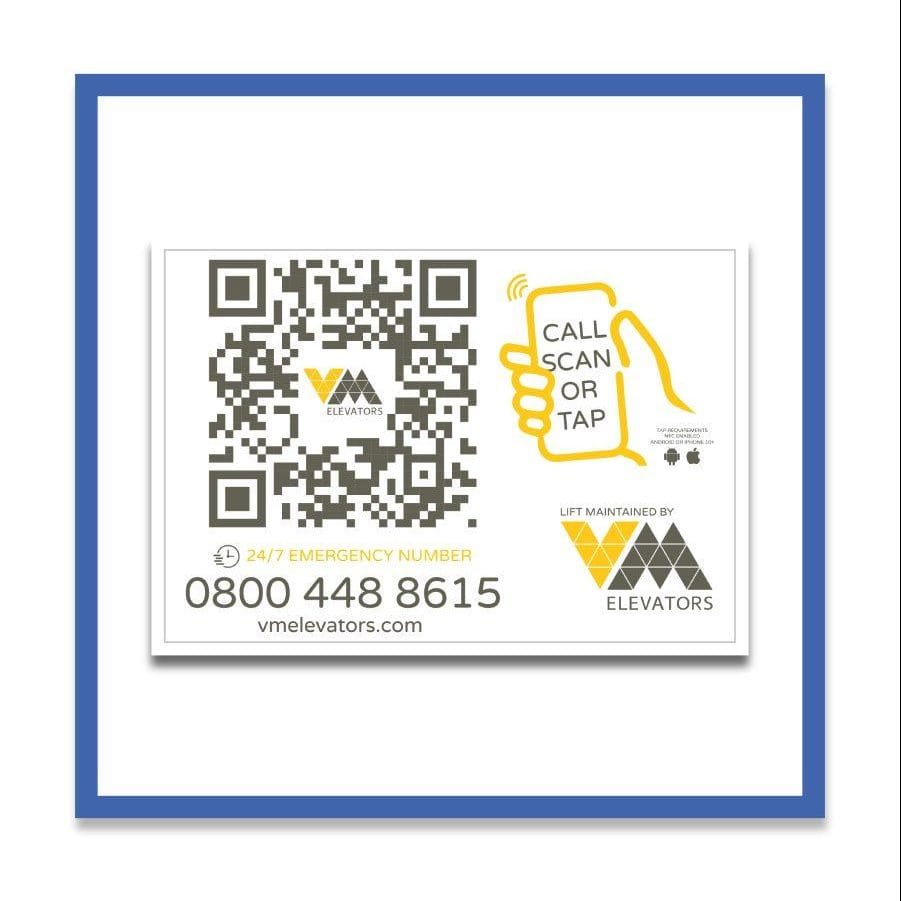 Lift Maintenance Sticker VM Elevators | Powering the Future of the Lift Industry