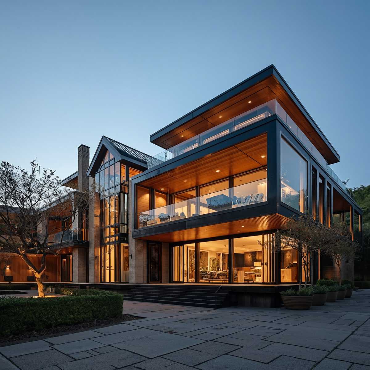 Luxury architectural building, high end modern architecture, elegant design, premium materials, sophisticated exterior, upscale property